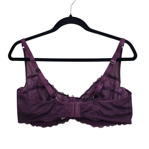 Adore Me LP2252 Purple Semi Sheer Lined Lace Cup Underwire Full Figure Bra 38DDD - Picture 5 of 5